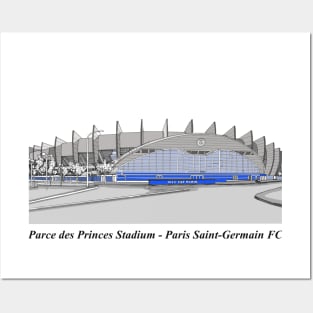 Drawing of Parce des Princes Stadium @ Paris Saint-Germain (PSG) FC Posters and Art